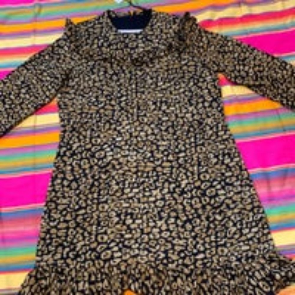 Leopard print midi dress for women
